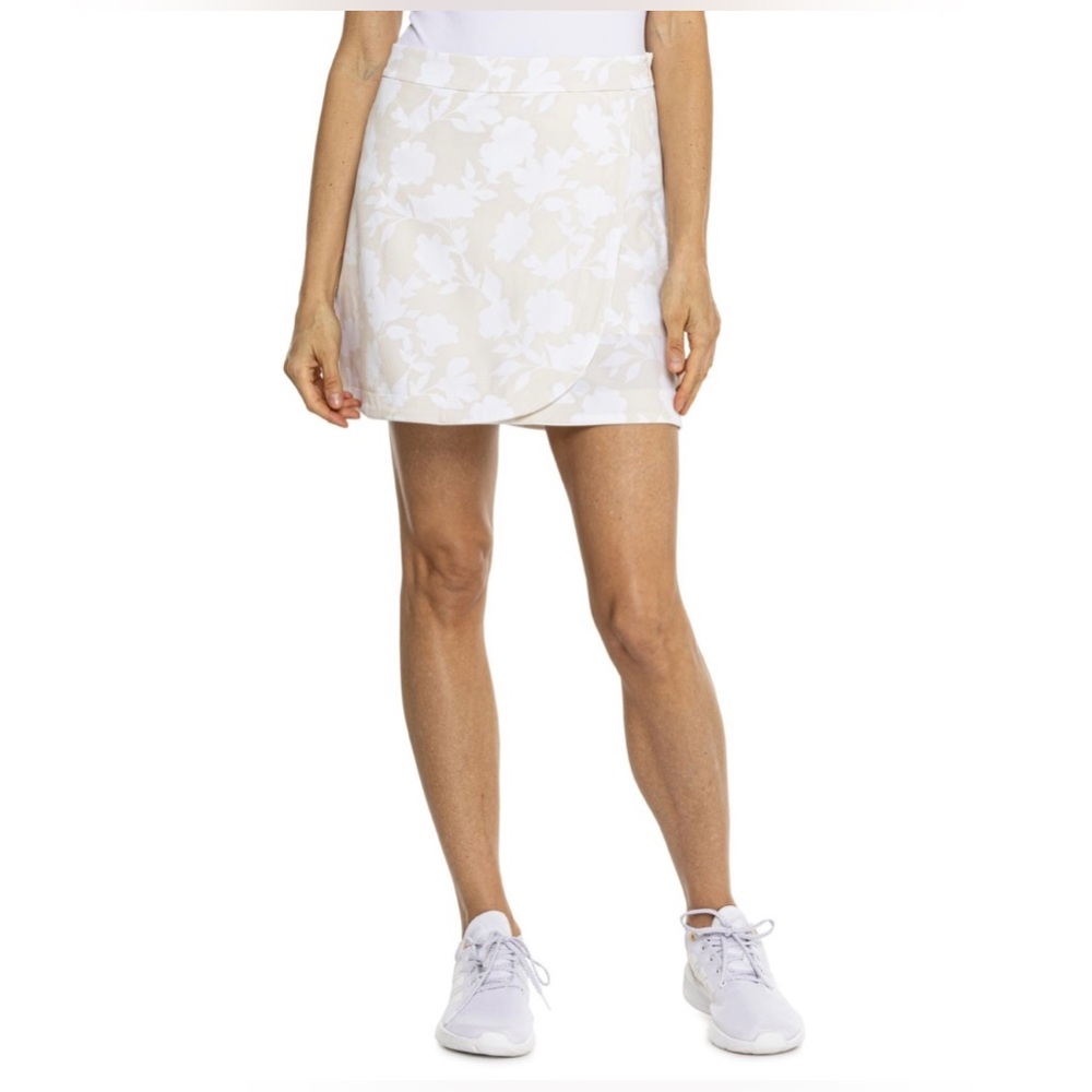 G/Fore Women's Tonal Floral Wrap Maverick 4-Way‎ Stretch Skort - Stone Size 2